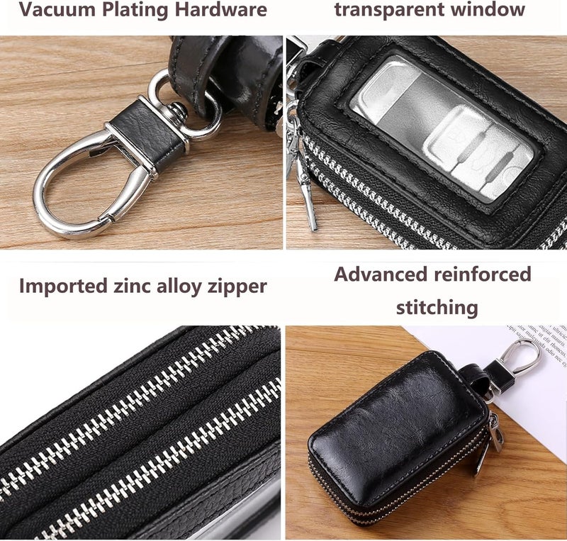 vvag Premium Car Key Fob Case Genuine Leather Car Smart Key fob Holder Car Remote Keychain Bag Universal - Image 4